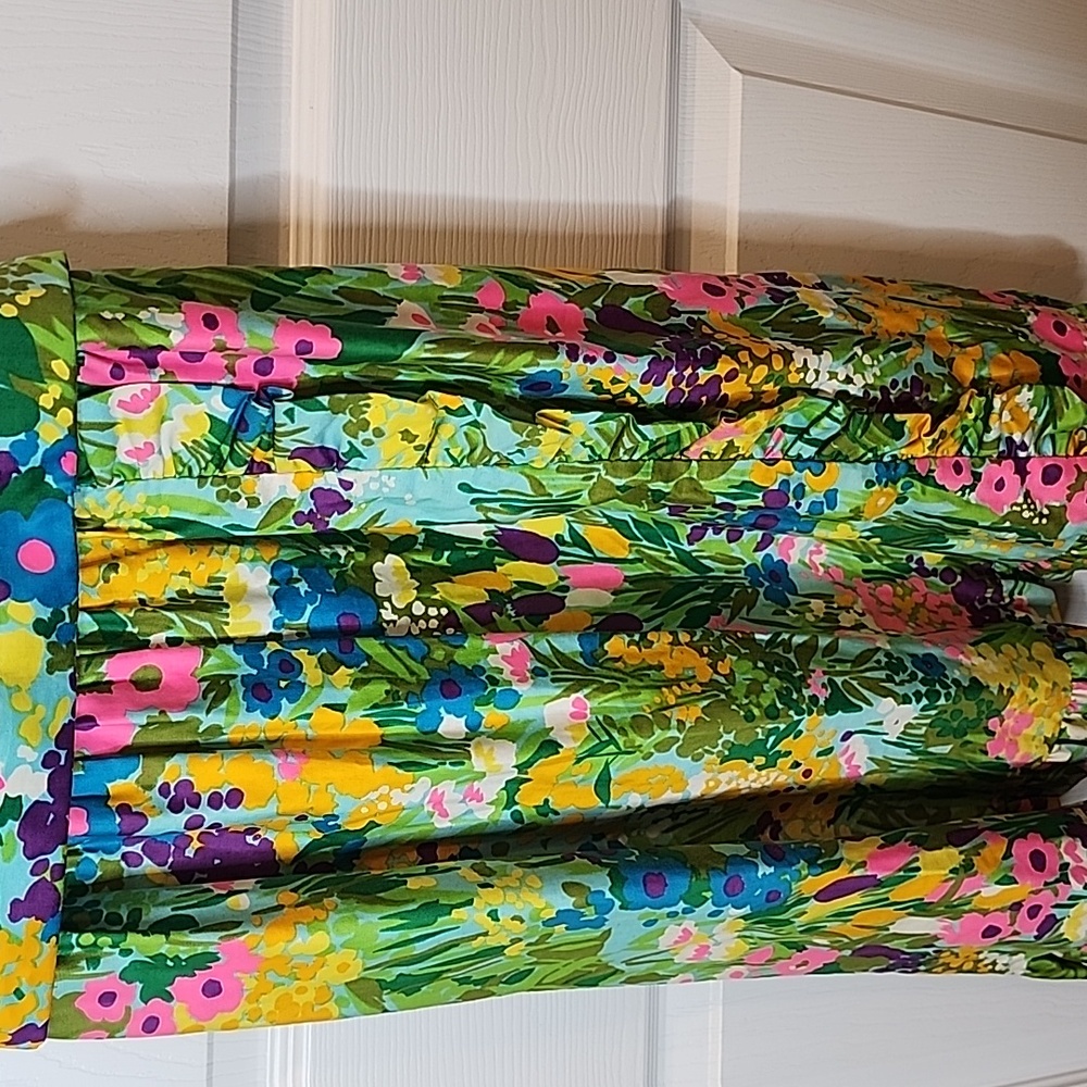 VINTAGE Tanner of North Carolina Bright Floral Scoop Neck Women's Dress Size 8 - Picture 4 of 7